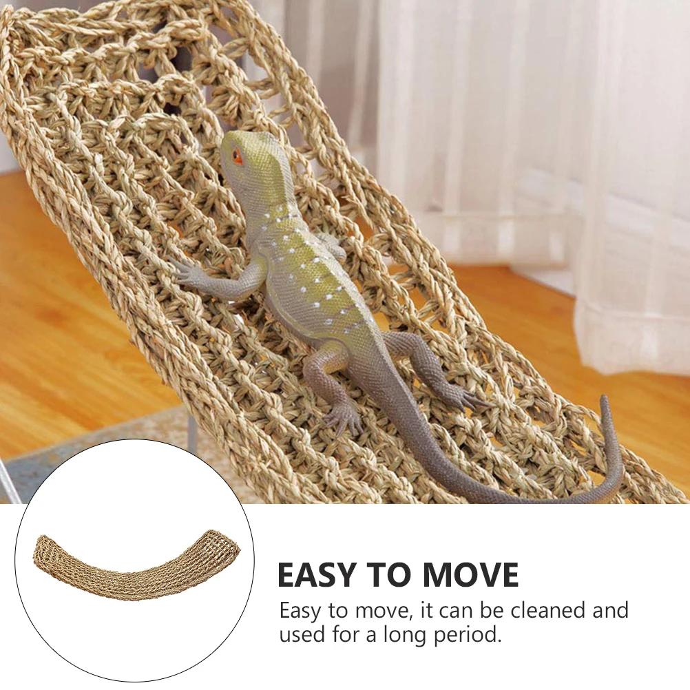 

1pc Lizard Grass Mat 75x18cm Natural Color Durable Hammock Nest Reptile Basking Platform Pet Toys Cat Dog Accessories
