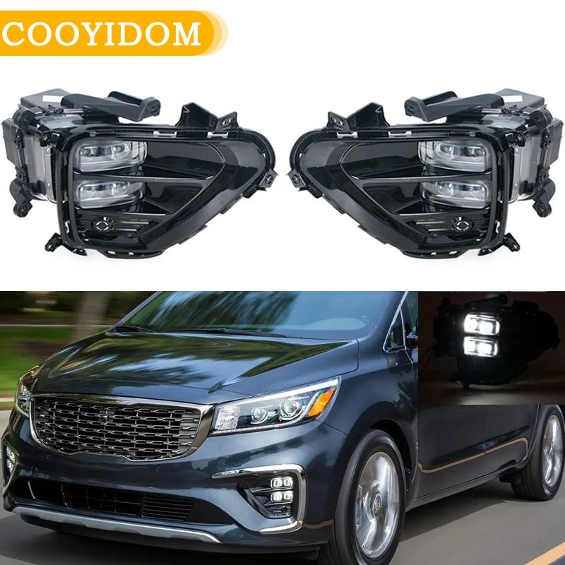 

Car 12V LED Daytime Running Light For Kia Carnival 2019 2020 Front Bumper Foglights Headlights Style Relay Waterproof