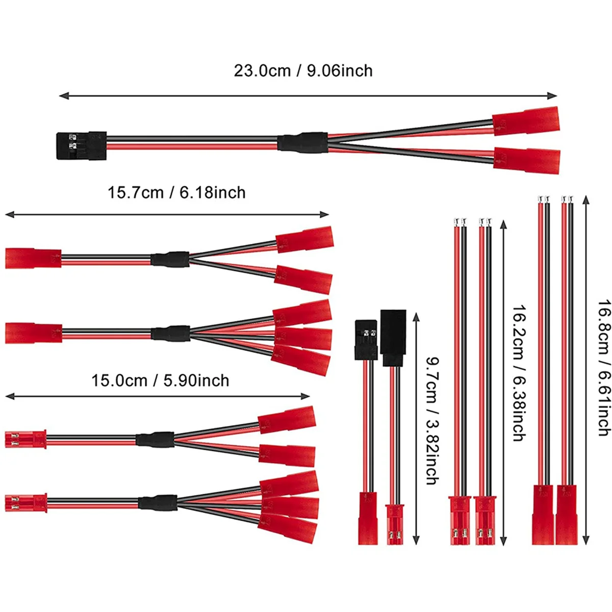 22 pz JST Plug Splitter JST maschio femmina Y cavo JST a JR adattatore per Traxxas TRX-4 RC auto ventola di raffreddamento ESC motore della batteria