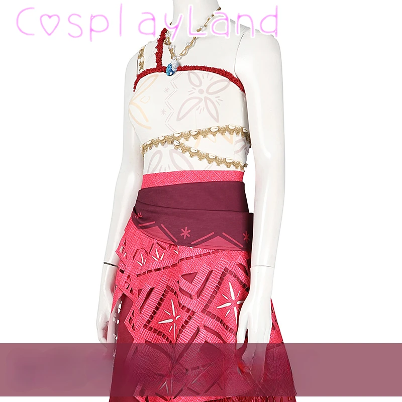 فستان موانا أزياء تنكرية للصيف والشاطئ تنورة علوية إكسسوارات فستان الأميرة موانا للهالوين وعيد الميلاد فستان لعب الأدوار