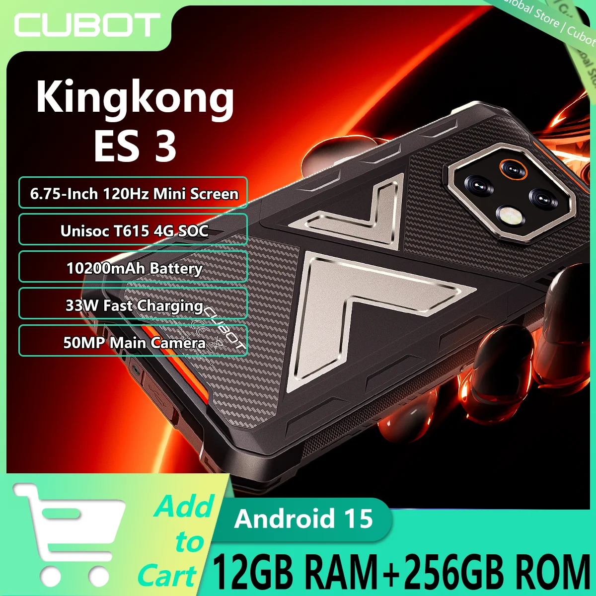 CUBOT KINGKONG ES 3 Rugged Phone Unisoc T615 4G 6.75
