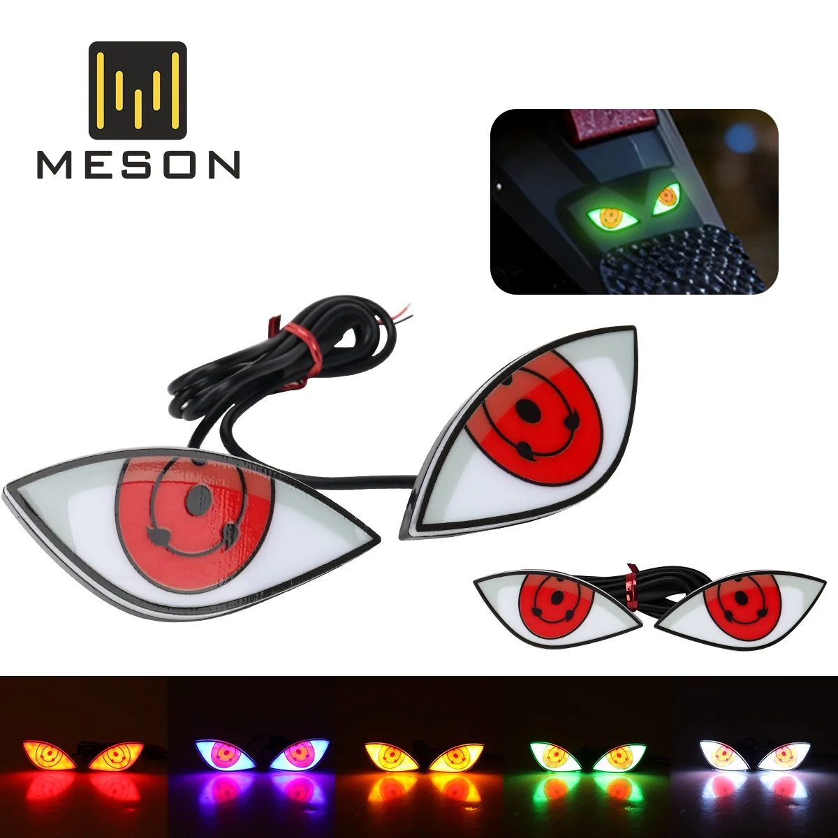 

2pcs Motorcycle LED License Plate Lamp 12V Tail Signal Lamp Eagle Eye Warning Flash Driving Light Universal for Car Decoration
