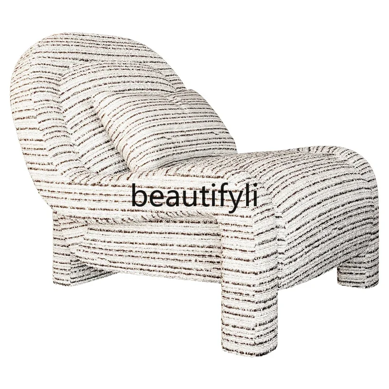 

Italian minimalist medieval cotton and linen leisure chair fabric single sofa chair