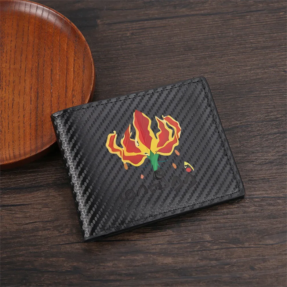 Flame lily design Tamil words graphic Men's Wallets Simple Business Modern Stylish Printing Design Gifts For Father Boyfriend Ch