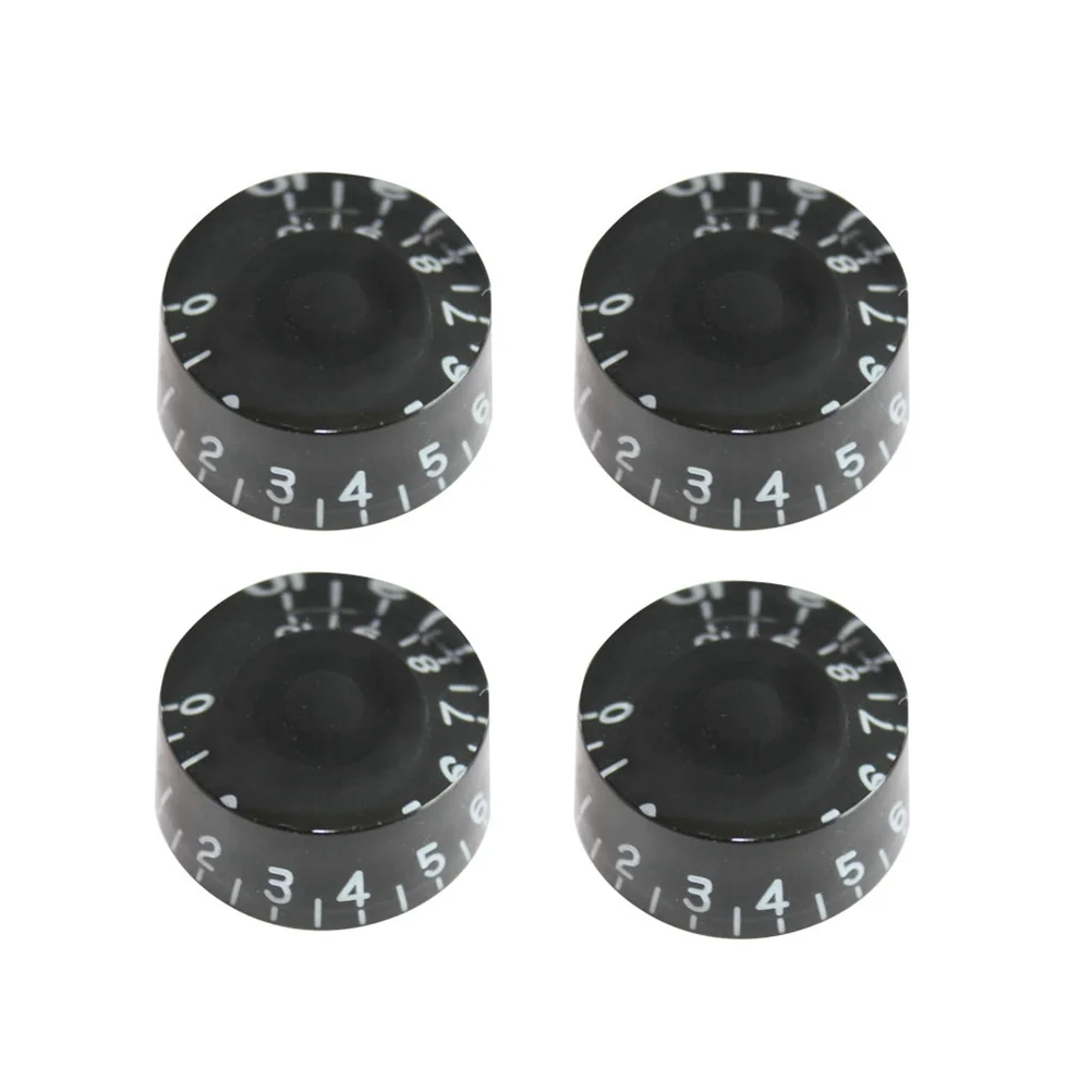 

4Pcs Black Guitar Volume Tone Control Knobs Plastic Replacement Parts Durable for Electric Guitar Vintage Look