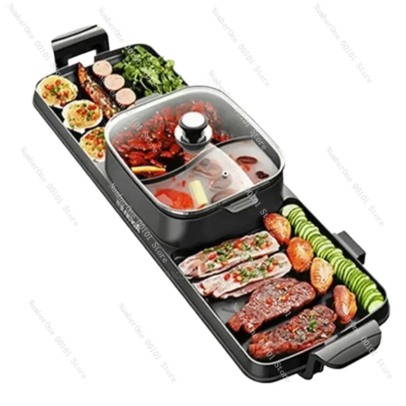 Commercial Outdoor Standing Electric Grill, Smokeless BBQ Grill with Multi-Function Electric Griddle for Patio Party