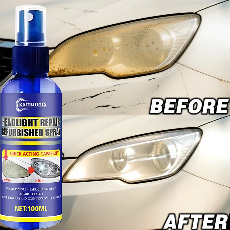 New Car headlight restoration spray, professionally removes yellowing and oxidation, effectively boosts headlight brightness and