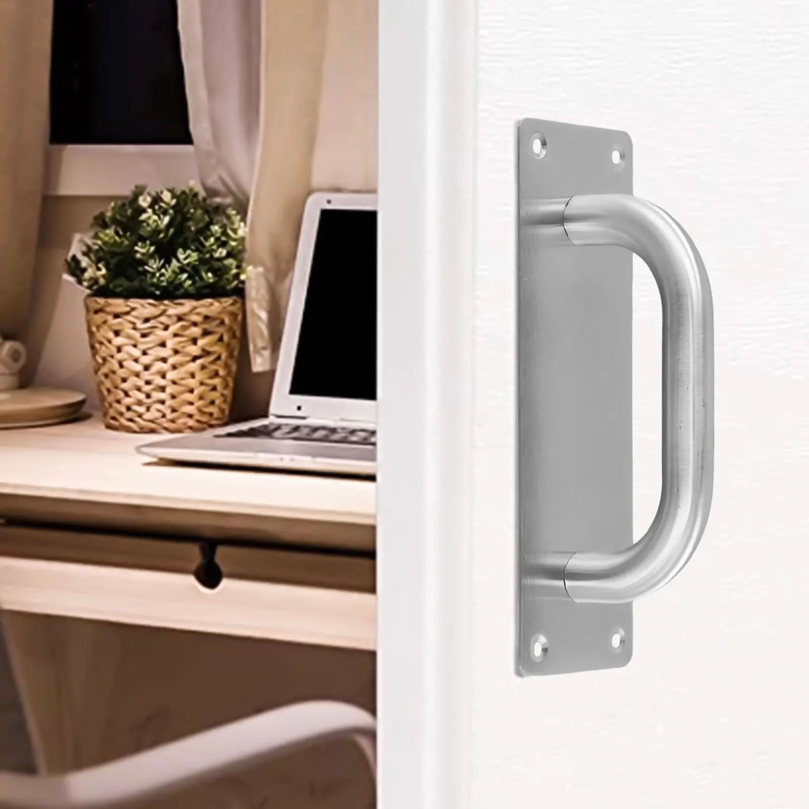 Nouvelle poignée porte coulissante tirer pousser argent acier inoxydable placard matériel support robuste 200*65mm grange noir