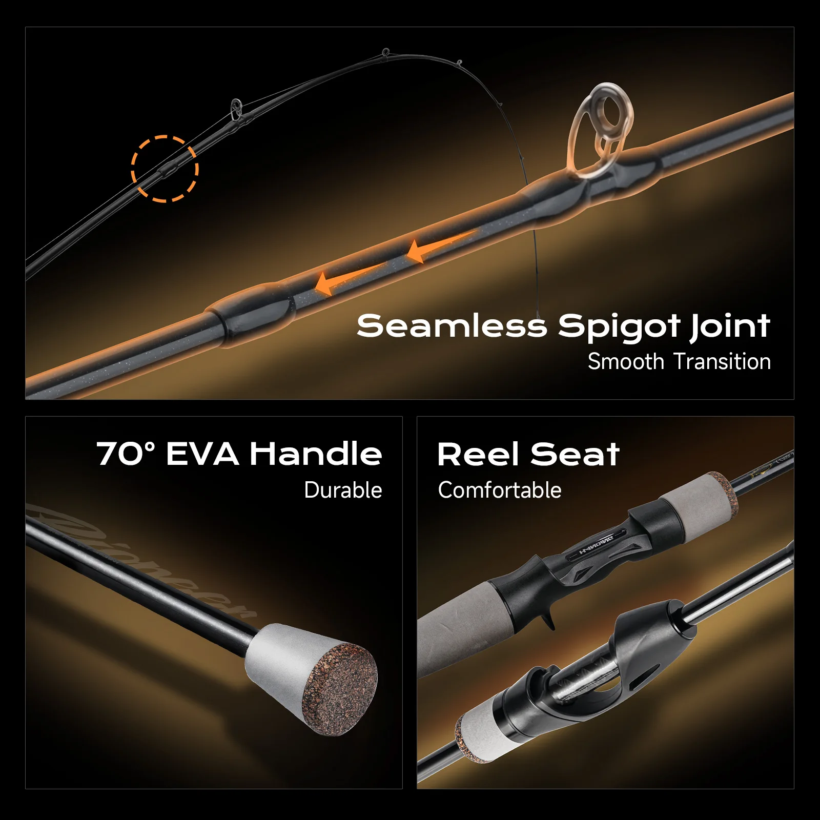 HANDING Pioneer Trout Fishing Rod تسليم صنارة صيد pioneertrot--m عمل سريع UL/L قوة 24 طن من ألياف الكربون TS أدلة سيراميك حلقة الغزل والصب