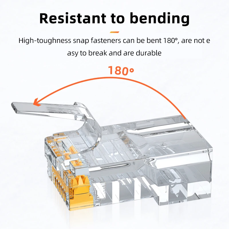BYXGD CAT6 CAT5e RJ45 Connector 8P8C Gold-Plated UTP Ethernet Network Modular Plug Crimp End