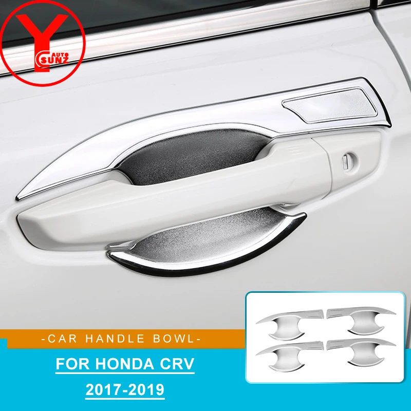 

Car Door Handle Bowl Insert For Honda Crv Cr-v 2017 2018 2019 Car Styling Accessories ABS Chrome Handle Plate Protector YCSUNZ