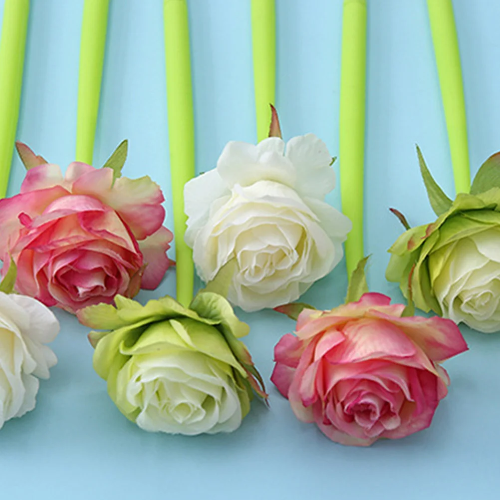 

3pcs 0.5mm Rose Shaped Gel Pen Lovely Pen Creative Romantic Wrriting Pens for Home Office School (Blue Ink)