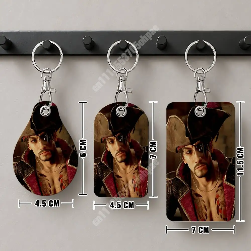 L-Like a D-Dragon Goro Majima Leather Keychain Card Holder for Airtag & Luggage Tags Casual Tracker Cover