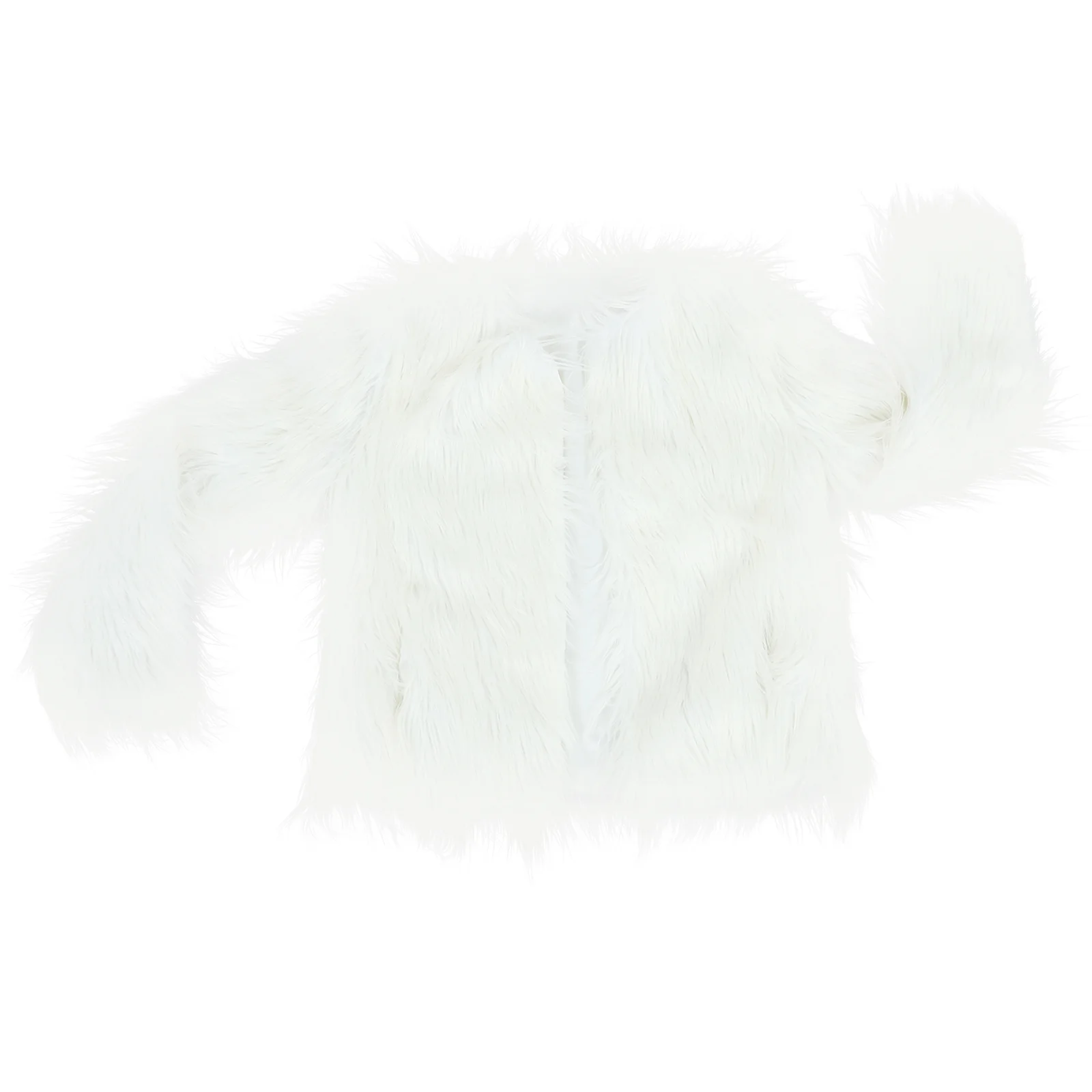 Fancy Dress Party Up Coats for Women Light Fur Short Cropped Jacket White LED Outwear