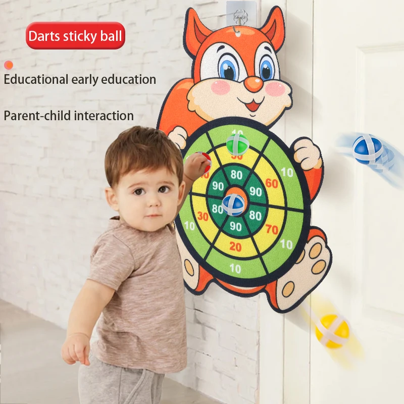 Kinderdoelspeelgoed dartstokbal eekhoornmodel met 3 ballen en 1 haak