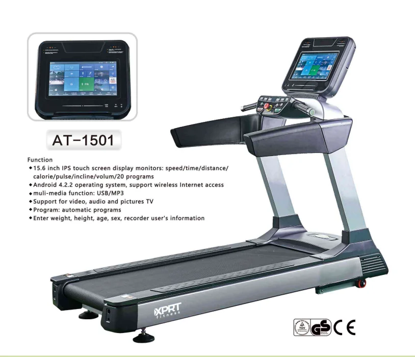 ماكس 160 كجم منحدر 0-15% شاشة ليد للياقة البدنية 5 حصان معدات تجارية فاخرة بمحركات #4