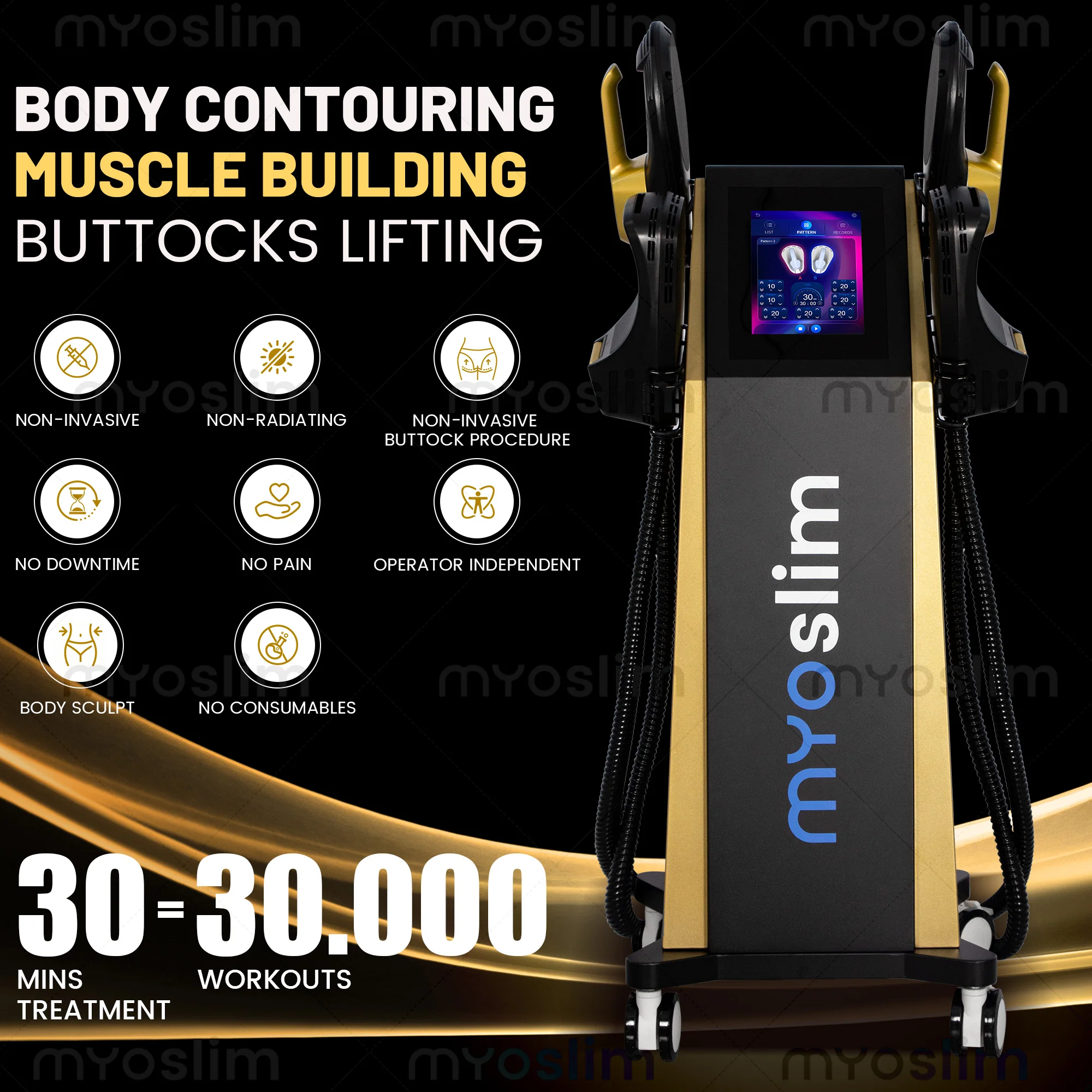 6500W EMS Neo RF Body Sculpt Machine Pro Electromagnetic Fat Burning Muscle Stimulation Slimming Device for Fitness And Wellness