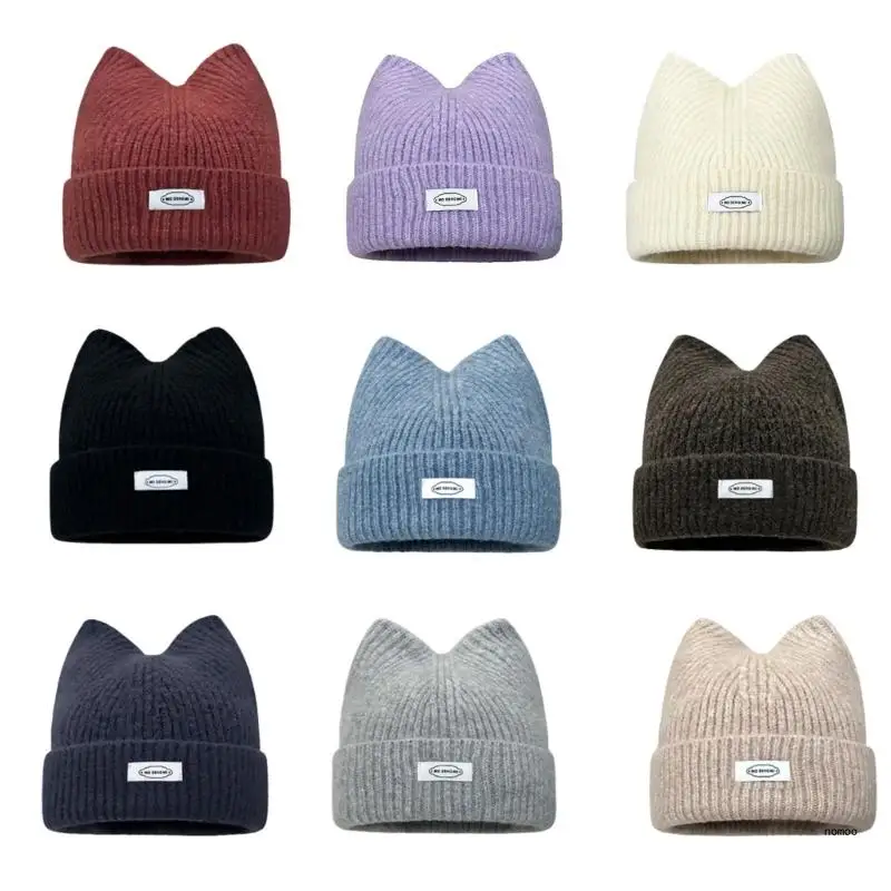 Volwassen gebreide winddichte kat oorhoed Leuke studenten Outdoor fietsen Skiën Hoed Mooie koude winter Warm houden muts voor