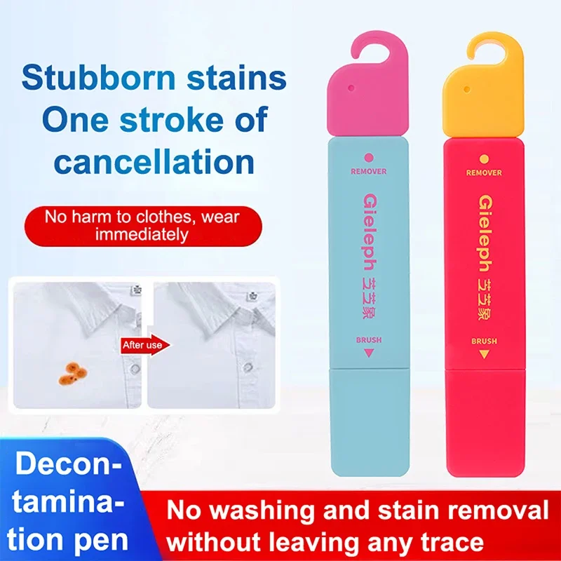 Portable Clothes Stain Remover Pen 3-Second Stain Remover Pen Double Head Stain Treater Bleach Pen Water Free Mini Cleaning Tool