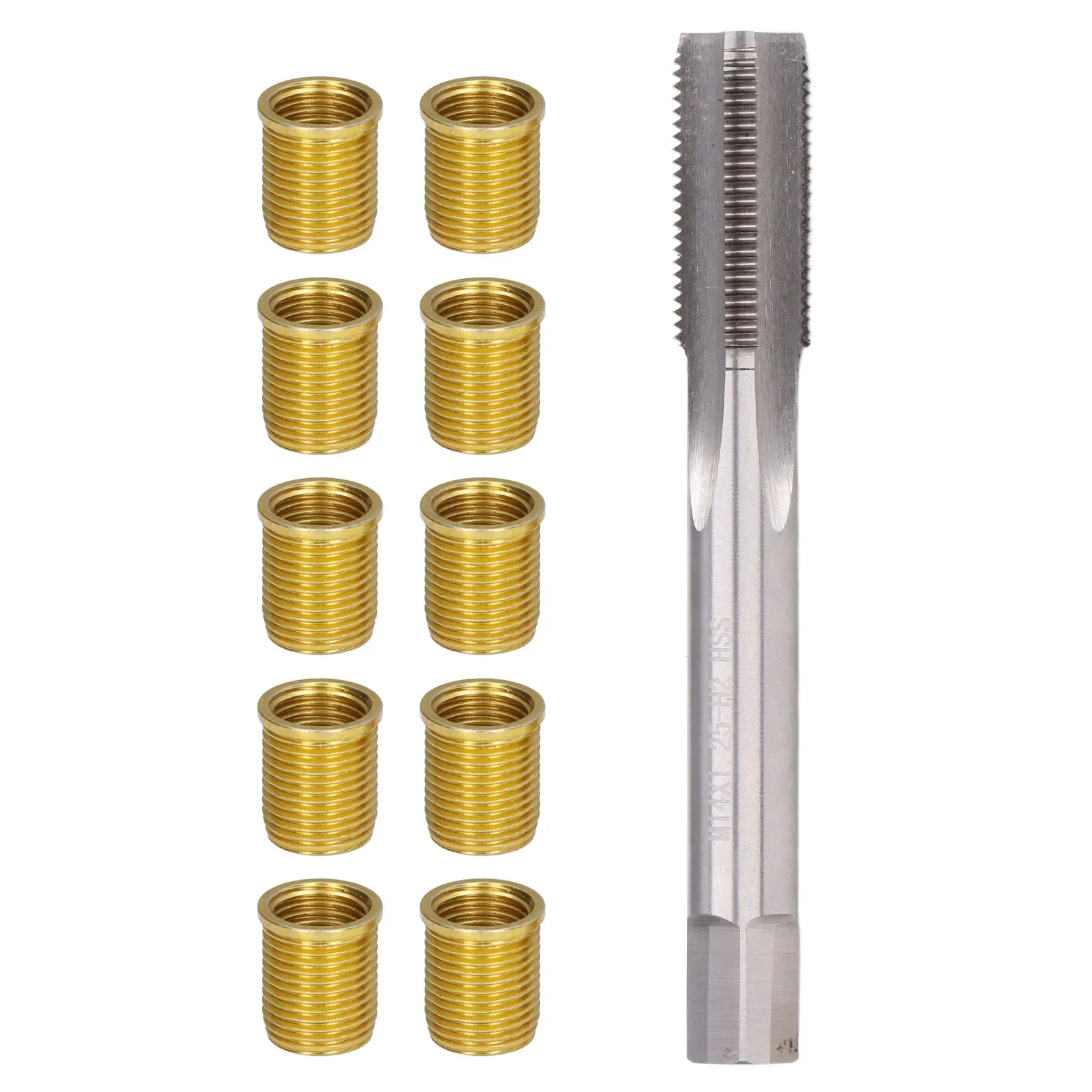 Spark Plug Thread Hole Repair Tools Metal M12x1.25 Inserts M14x1.25 Tap 14mm Rethreaded Kit