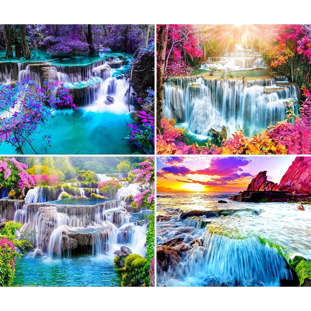 

5D DIY Diamond Painting Kit Landscape Diamond Embroidery Mosaic Waterfall Children's Room Decor
