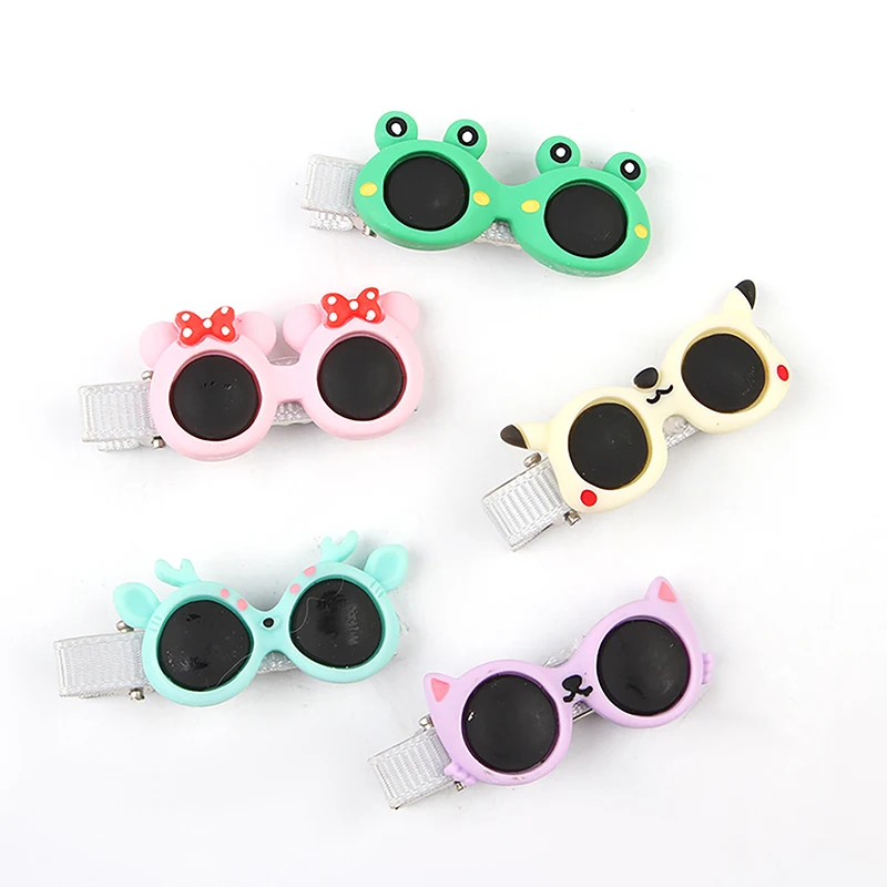 5Pcs Creative Pet Dog Hair Clips Sunglass Hairpins Pet Hair Clips Pet Dog Grooming Accessories Cute Glasses Shape Dog Hairpin