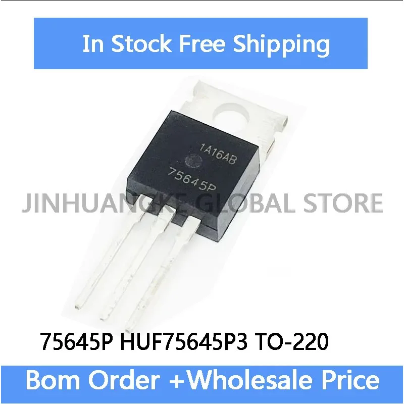 10PCS 75645P HUF75645P3 TO-220 75A 100V In stock