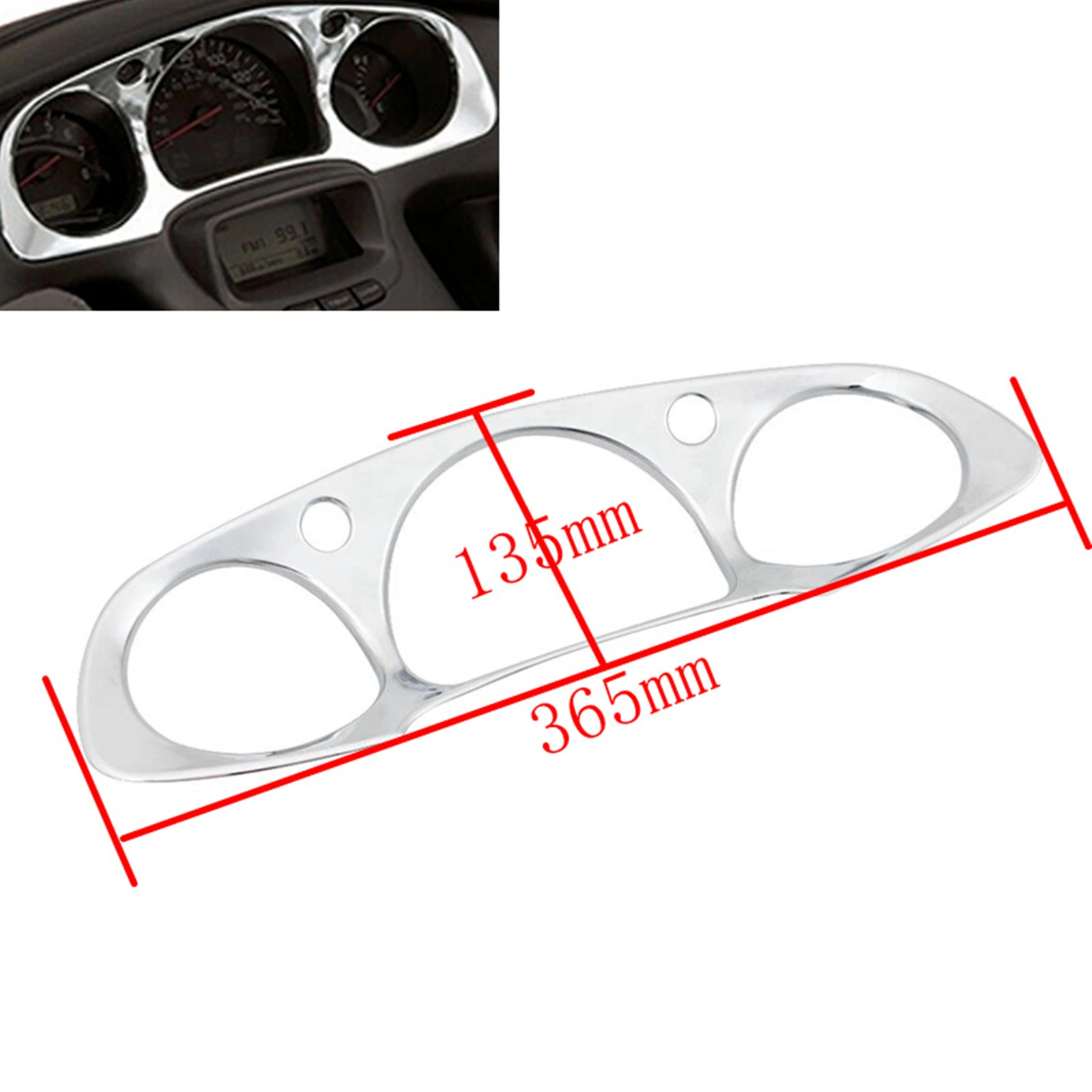 

For Honda Goldwing GL1800 2001-2011 Chrome Motorcycle Dashboard Instrument Decoration Tachometer Speedometer Frame Protection