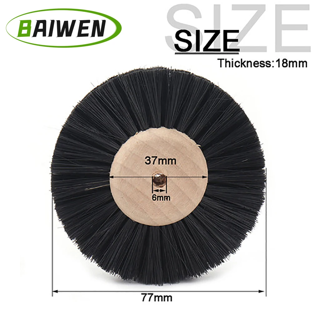 1PC Abrasive Wire Grinding Wheel Nylon Polishing Brush Black Bristle Buffing Abrasive Brush for Wood Furniture Mahogany Finish