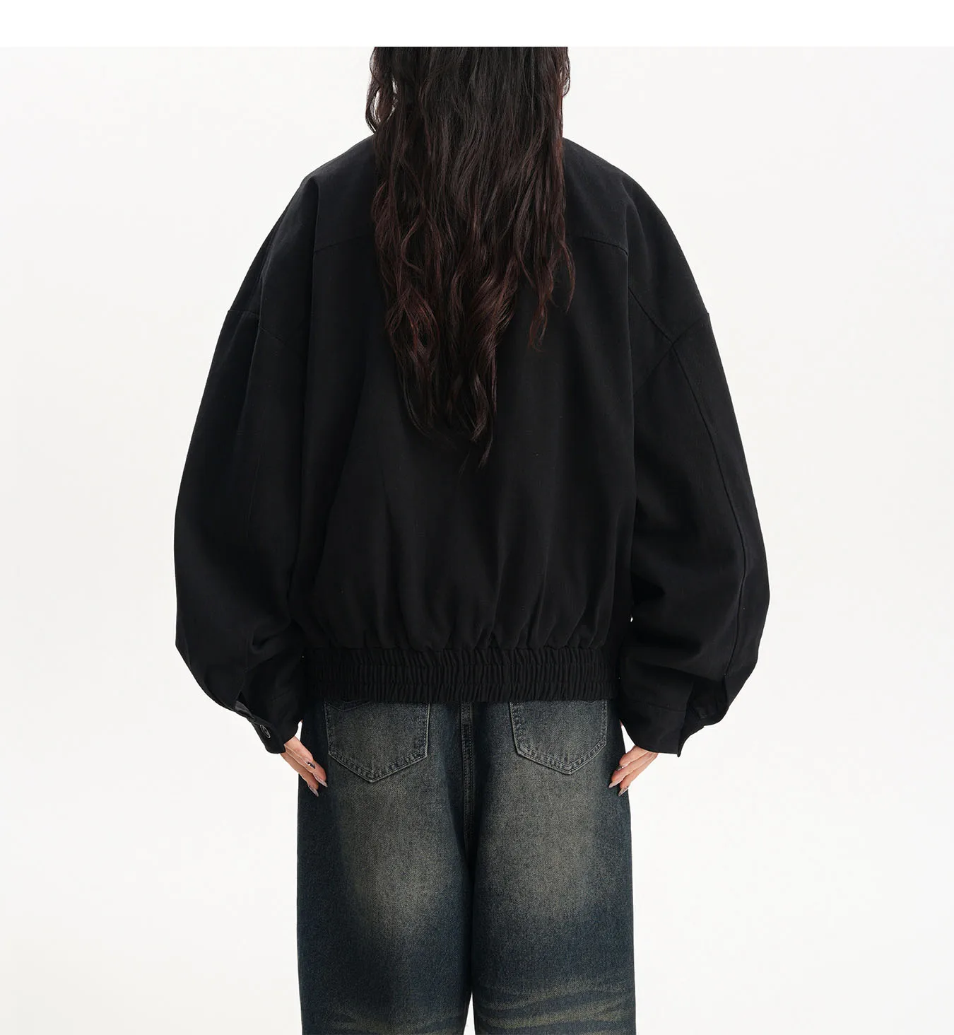 Women Stand Collar Cargo Bomber Jacket Zip & Button Closure Long Sleeve Multi Zipper Loose Cropped Casual Outerwear New Autumn