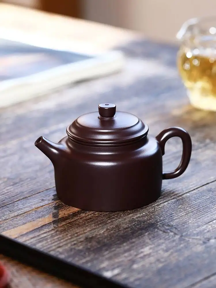 Yixing By A Famous Artisan, Purely Handmade, High-Quality Household Kung Fu Tea Set, Original Mineral Old Purple Clay Dezhong