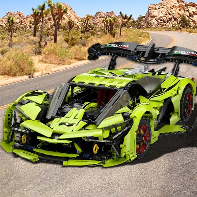 Technical City Lambo Sport Car Building Block High-Tech Remote Control Racing Vehicle Model Bricks Toys For Kid Xmas Gift MOC