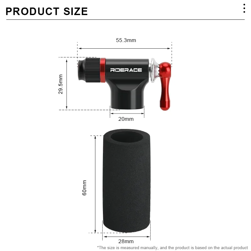 Pompka CO2 do roweru z adapterem Schrader/Presta, aluminiowa pompka do dętek rowerowych z izolowaną osłoną, mini, lekka, przenośna.