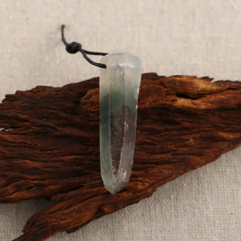 B&F Handmade Ghost Quartz Pendants, Genuine Natural stones beads, Unique Stones for jewelry & DIY Earring Beads