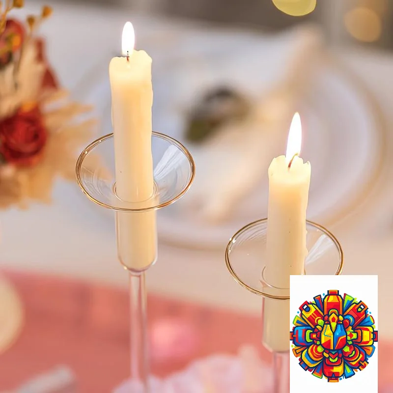 Easy Clean 3 Pack Glass Candle Holders Wax Catcher Anti-Tip Base Anti-Drip Guards for Living Room Mantel Decor