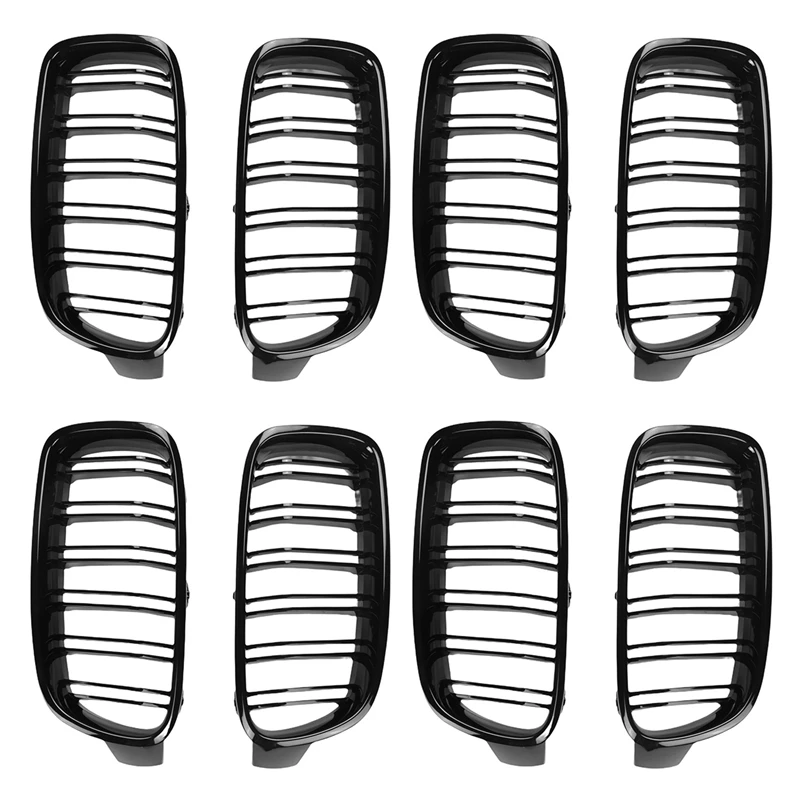 

4Pair Gloss Black Front Grille/Grilles Kidney For BMW 3-Series F30 F31 F35 2012-2017 Car Styling