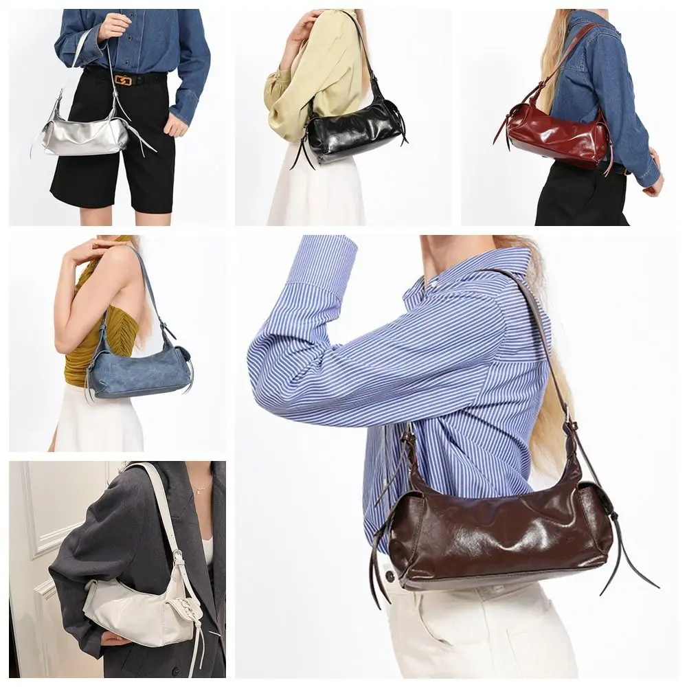 مزاجه عادية الشرير حقيبة تحت الإبط سعة كبيرة الرجعية وسادة حقيبة يد جيب مزدوج الحد الأدنى Y2K الإبط حقيبة المرأة