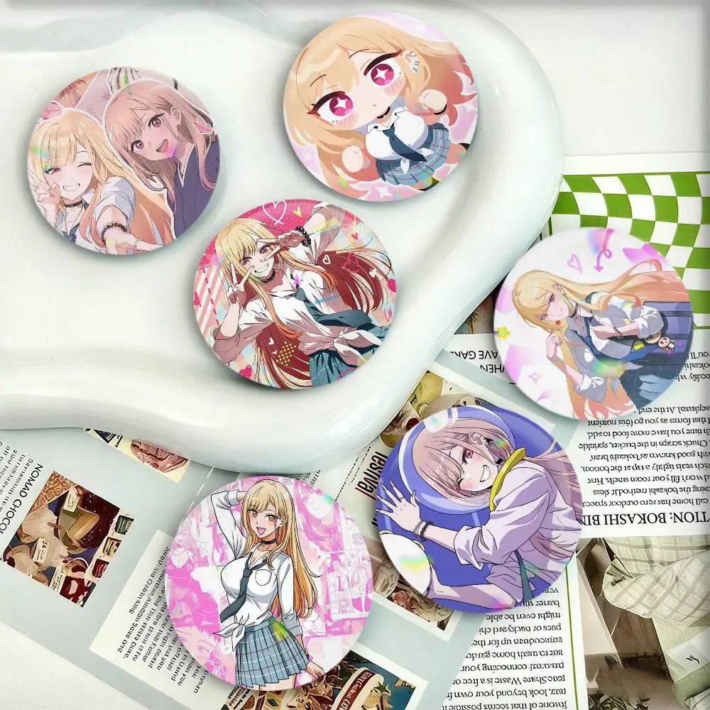 My D-Dress Up D-Darling Marin Kitagawa Badges 25 32 44 58 75 mm Round Fans Collect Friends Gifts Brooch Souvenir