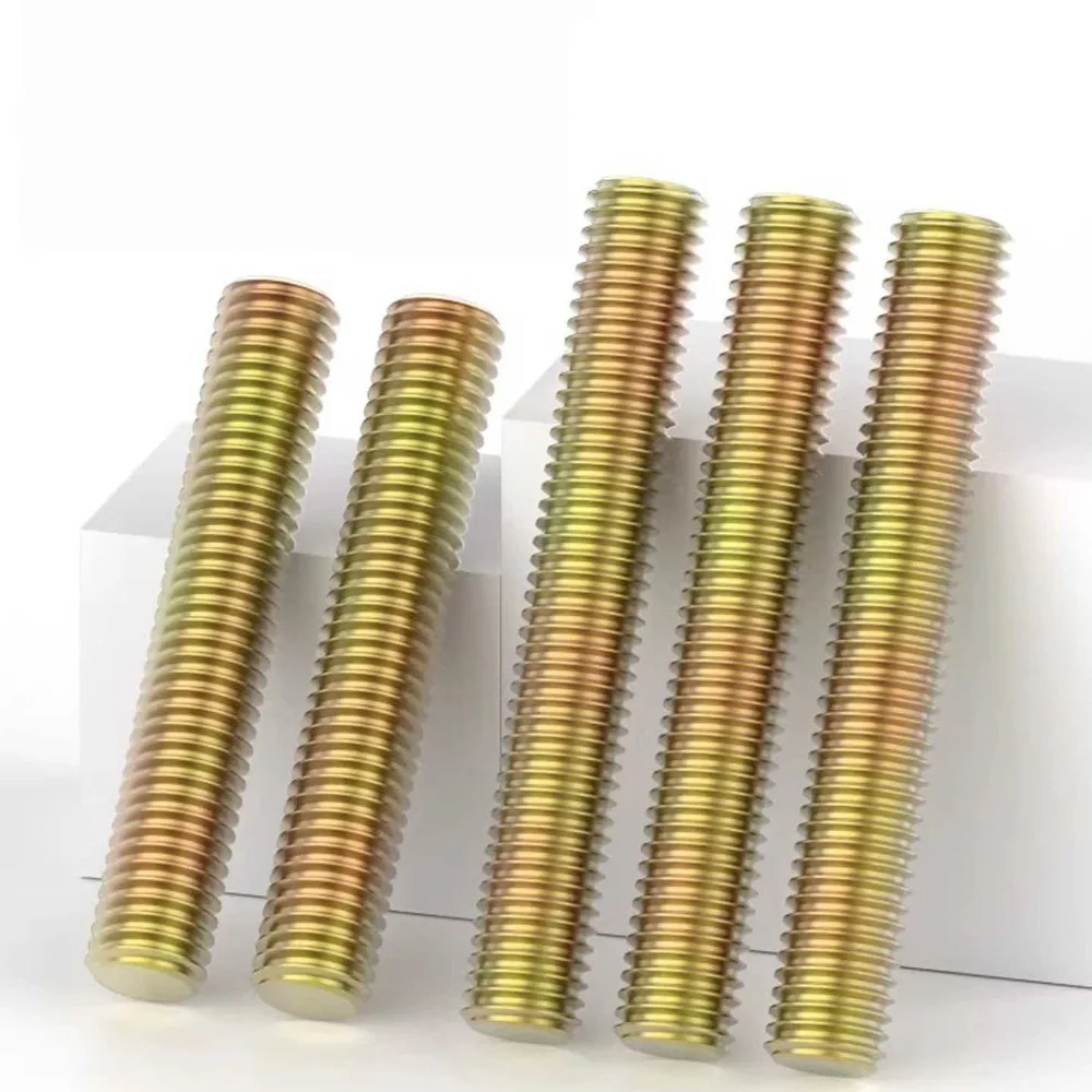 Fully Threaded Rod Color Zinc Plated Thread Stud M3-M8 Full Thread Bar Screw Bolt Stick L=20-140mm Industrial & Furniture Use