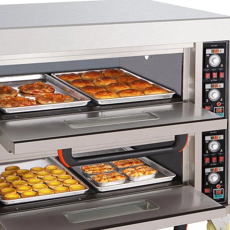 Commercial Baking Pizza Electric Gas Double 3 Desk 6 Trays Commercial Oven Industrial Bread Oven