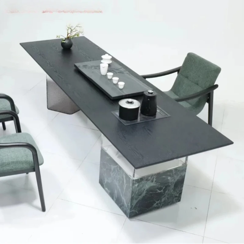 

high-end rectangular solid wood rock slab large board tea table