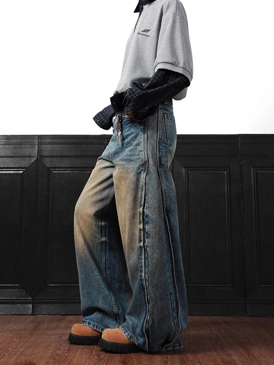 

Women's Blue Baggy Y2k Jeans Harajuku Aesthetic Oversize Denim Trousers Vintage Japanese 2000s Style Jean Pants Trashy Clothes
