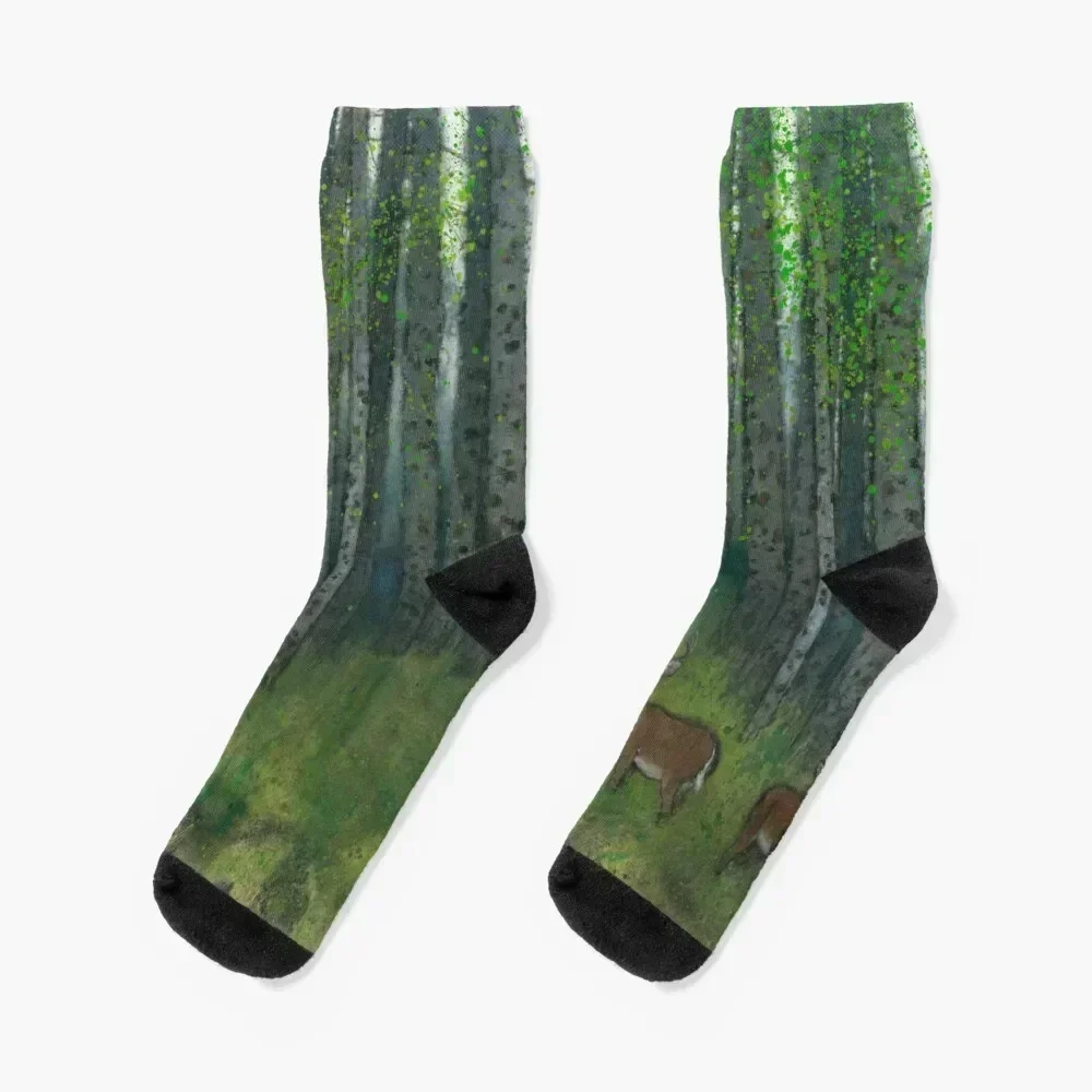 

Deer in the forest Socks gym colored Non-slip Mens Socks Women's