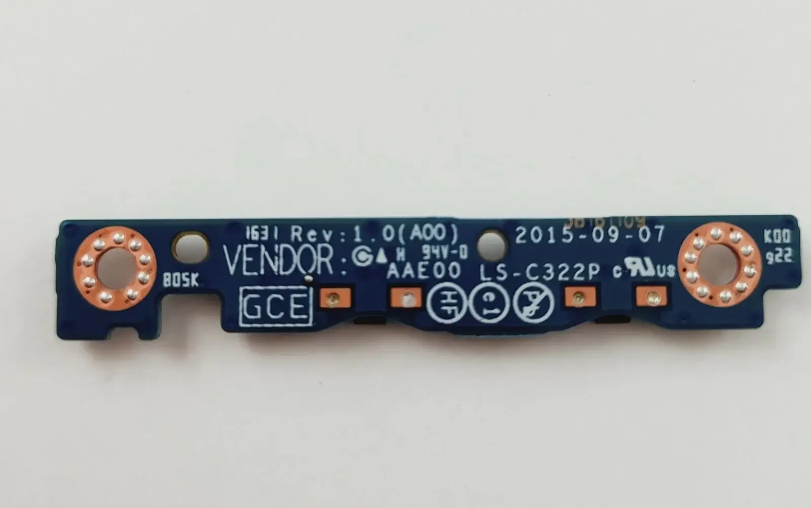 Genuine Volume Button Board FOR Dell XPS 9250 Latitude 7275  LS-C322P XFCPX 0XFCPX