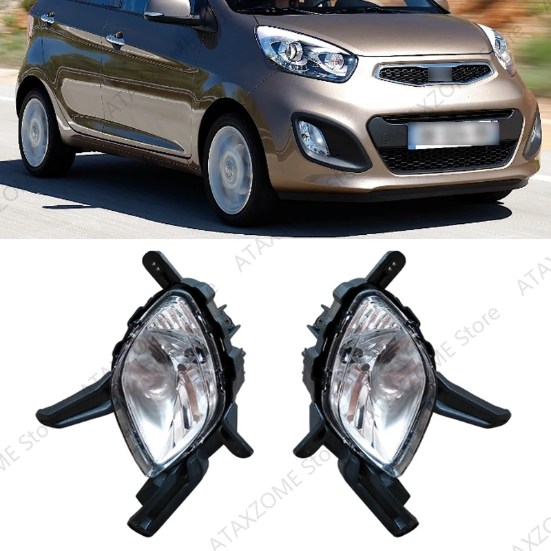 

Front Bumper Fog Lights For Kia Picanto Morning 2011- 2015 Driving Lamp headlight92201-1Y000 92202-1Y000 Fog Lamp Assembly