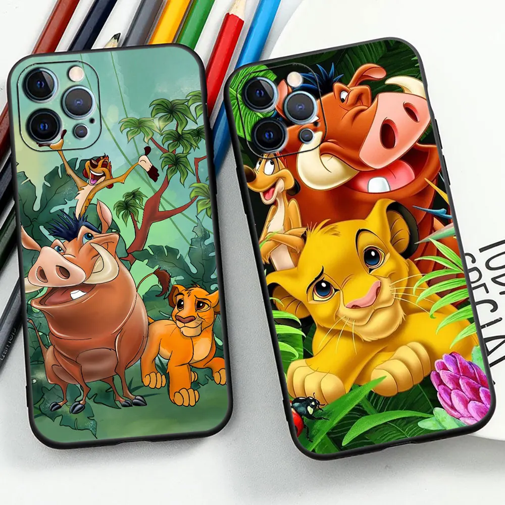 Disney The Lion King Hakuna Matata Phone Case For Apple iPhone 15 14 13 12 11 Pro XS Max Mini 7 8 Plus X XR SE Black Soft Cover