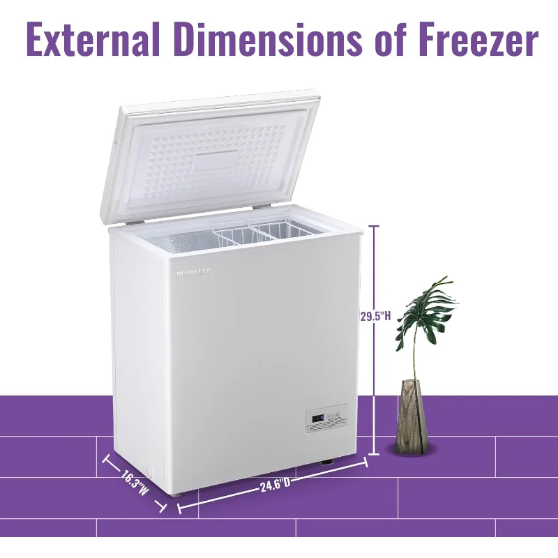 4.0 입방피트 소형 딥프리저 냉동고, 전자 디스플레이 화면 및 전자식 온도 조절 장치 포함 (정확도까지)
