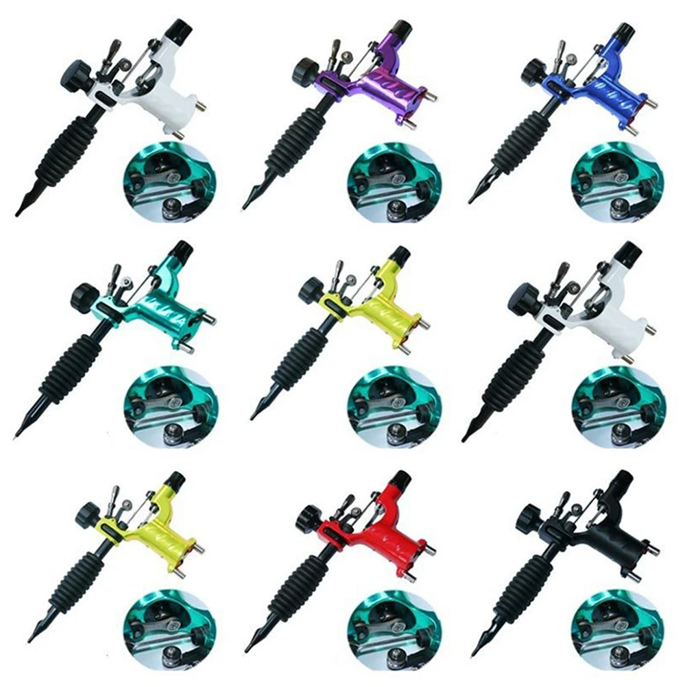 

Tattoo Machine Rotary Tool Adjustable Power Low Vibration For Shader Liner Aluminum Alloy Body Tattoo Kit