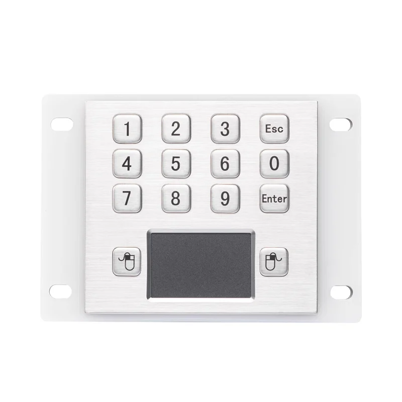 IP65 Waterproof 12-Key Rugged Metal Numeric Keypad with Built-in Touchpad for Harsh Environments