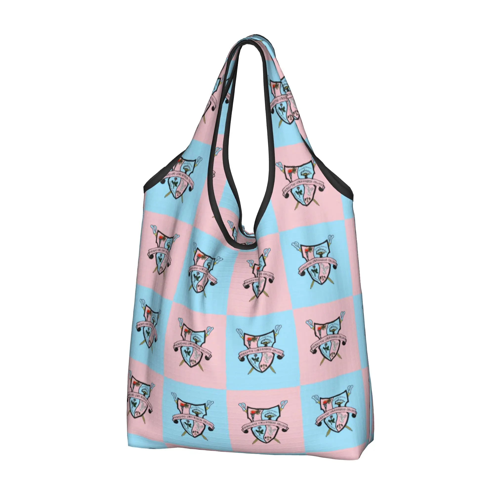 Gamma Phi Delta African American Sorority Grocery Shopping Bags Fashion Shopper Tote Shoulder Bags Checkered Plaid 1943 Handbag